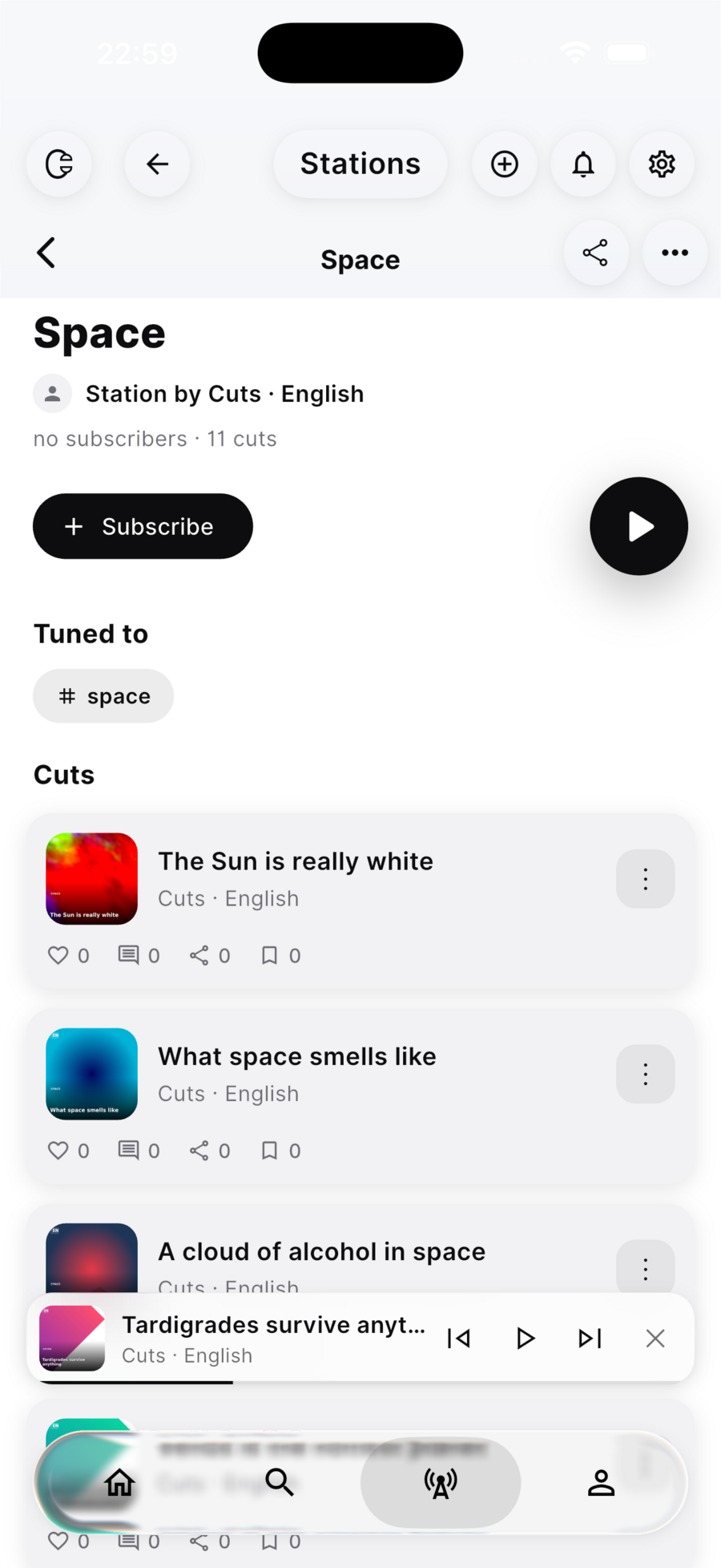 Space station page
